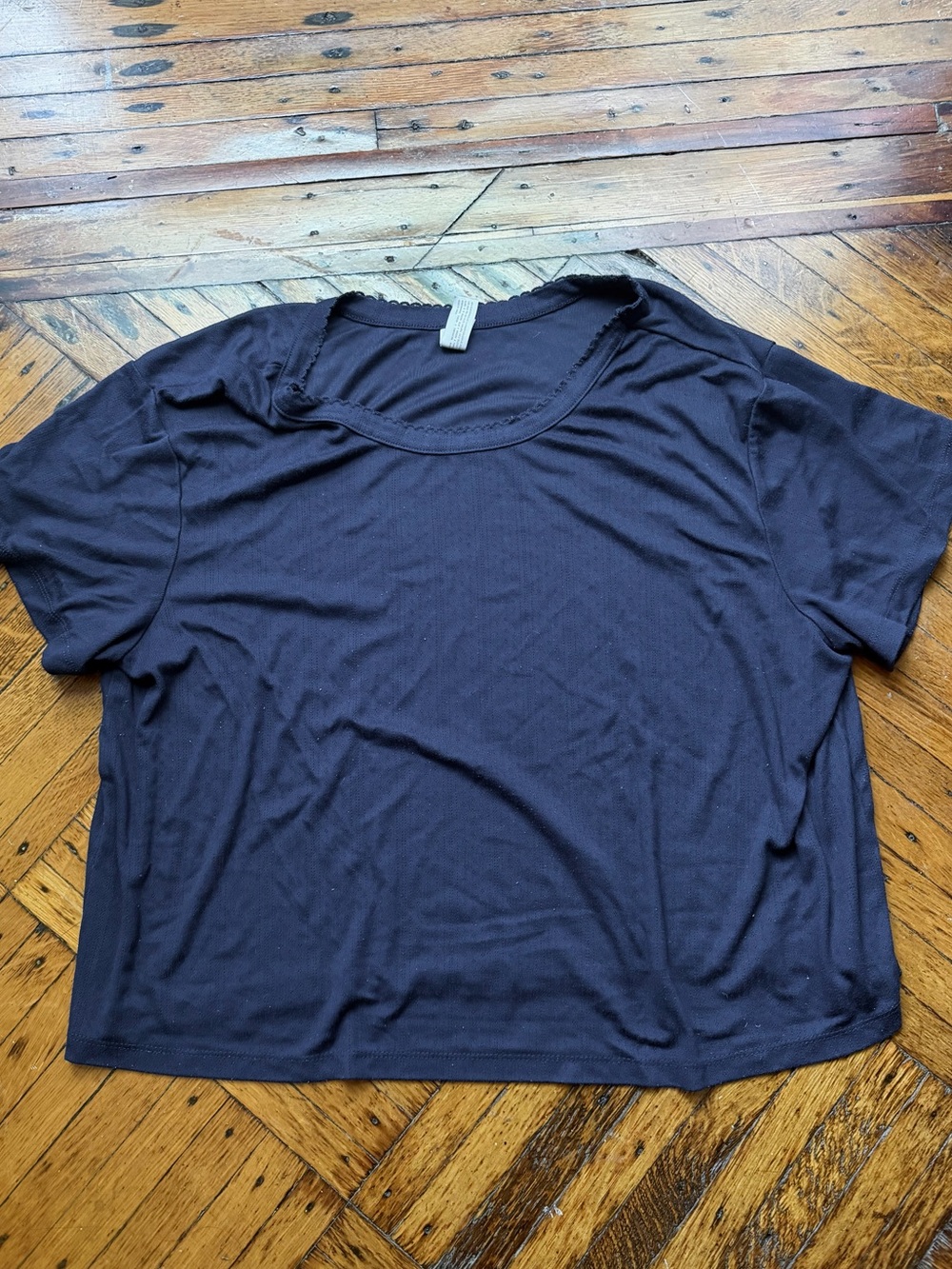 Classic Short Sleeve Scoop Neck Top - Blue
